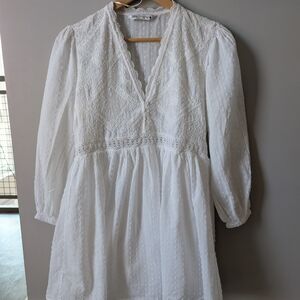 Zara White Cotton Babydoll Dress